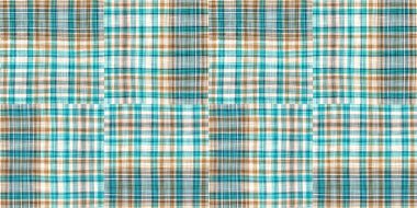 Seamless sailor flannel edging trim textile. Gingham rustic banner ribbon endless tape.Teal rustic coastal beach house border check fabric tile.