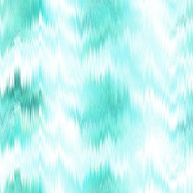  Aquarelle effect boho fashion fabric for coastal nautical stripe wallpaper background. Stripe with blurry gradient tileable swatch. Washed teal wavy ikat seamless pattern.