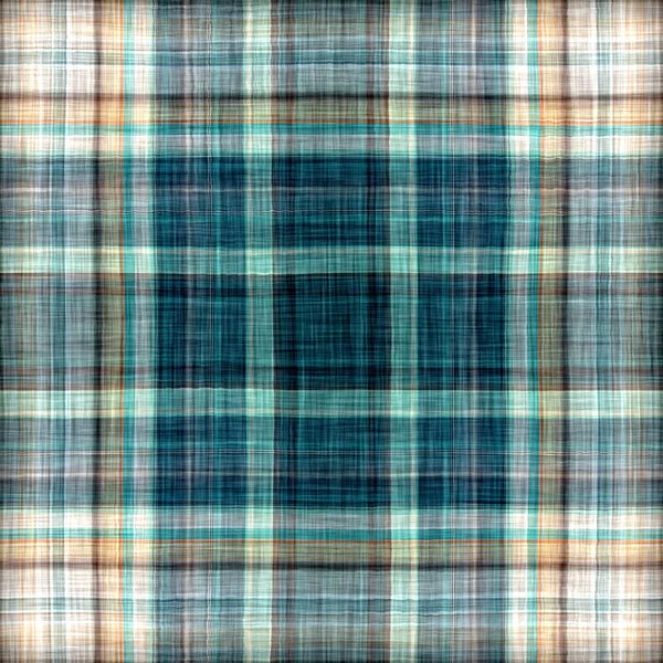 Seamless Sailor Flannel Textile Gingham Repeat Swatch Teal Rustic Coastal — Stockfoto