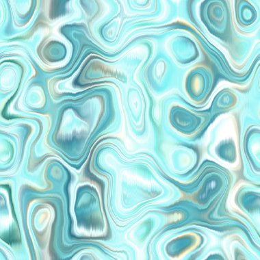 Washed teal wavy blur melange seamless pattern. Aquarelle effect boho fashion fabric for coastal nautical blotchy wallpaper background.. Dyed reflection washed with blurry gradient tile able swatch.