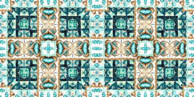  Modern nantucket summer printed edging time fabric. Banner ribbon in seamless repeat.Teal beach house border in coastal style patchwork pattern.