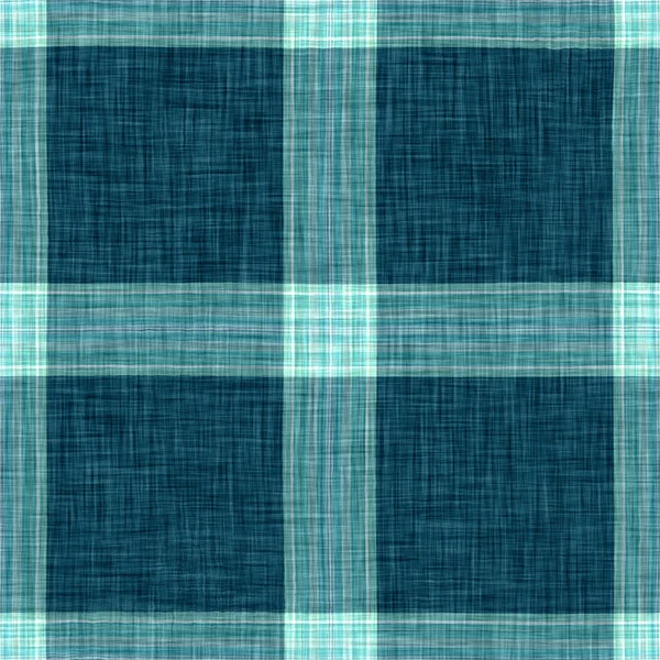 Seamless Sailor Flannel Textile Gingham Repeat Swatch Teal Rustic Coastal — Stockfoto