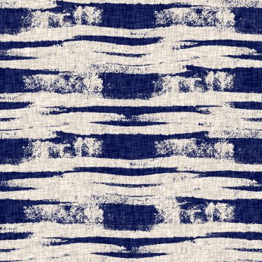 Fashion all over print for beach wear. Masculine shirt tie dye effect. Repeatable woven textile swatch. Summer indigo batik block print dyed motif seamless pattern. 