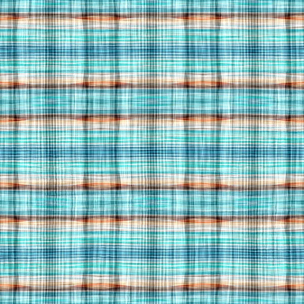 Seamless Sailor Flannel Textile Gingham Repeat Swatch Teal Rustic Coastal – stockfoto