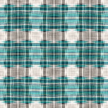  Seamless sailor flannel textile gingham repeat swatch.Teal rustic coastal beach house check fabric tile.