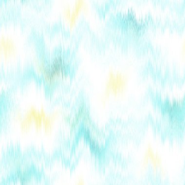 Aquarelle effect boho fashion fabric for coastal nautical stripe wallpaper background. Stripe with blurry gradient tileable swatch. Washed teal wavy ikat seamless pattern.