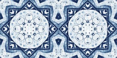 Yıkanmış geometrik çukur boyalı bulanık efekt kenarı. Denizcilik ve deniz mavisi, maskülen, keten desenli sonsuz bant arka plan. İndigo boyası, yıkama, deniz mavisi, dikişsiz sınır deseni.. 