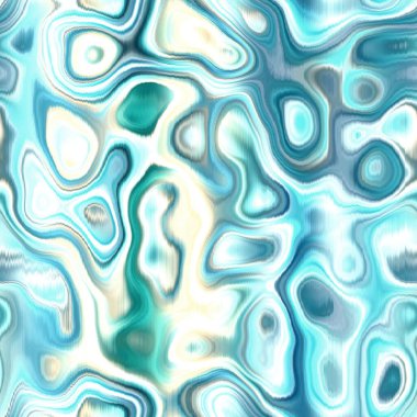 Washed teal wavy blur melange seamless pattern. Aquarelle effect boho fashion fabric for coastal nautical blotchy wallpaper background.. Dyed reflection washed with blurry gradient tile able swatch.