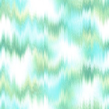 Aquarelle effect boho fashion fabric for coastal nautical stripe wallpaper background. Stripe with blurry gradient tileable swatch. Washed teal wavy ikat seamless pattern.