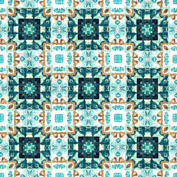 Modern Nantucket Summer Printed Fabric Seamless Repeat Teal Beach House — 스톡 사진