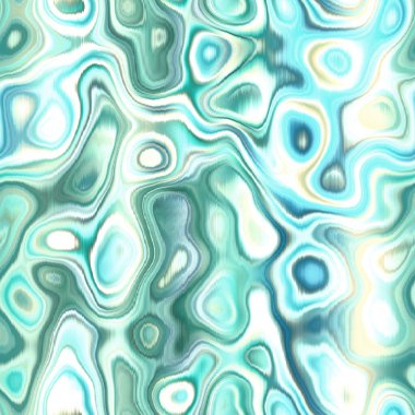 Washed teal wavy blur melange seamless pattern. Aquarelle effect boho fashion fabric for coastal nautical blotchy wallpaper background.. Dyed reflection washed with blurry gradient tile able swatch.
