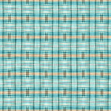  Seamless sailor flannel textile gingham repeat swatch.Teal rustic coastal beach house check fabric tile.