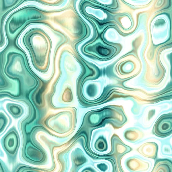 Washed Teal Wavy Blur Melange Seamless Pattern Aquarelle Effect Boho — ストック写真