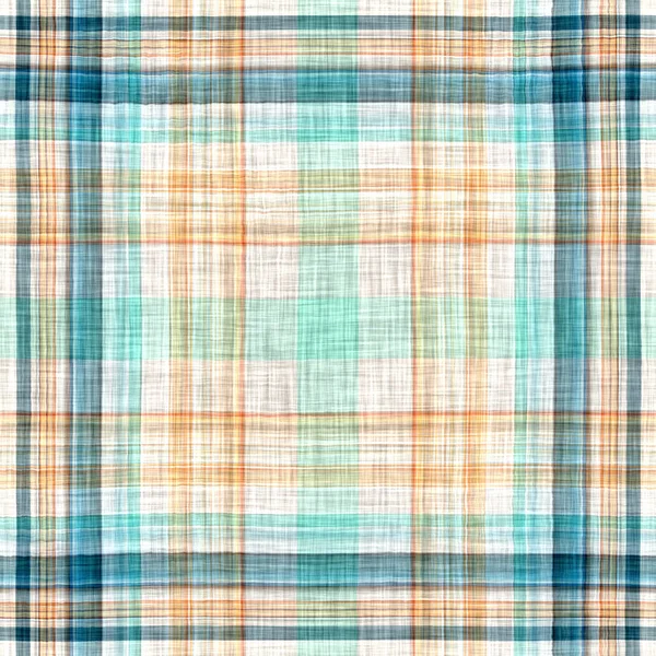 Seamless Sailor Flannel Textile Gingham Repeat Swatch Teal Rustic Coastal — Foto Stock