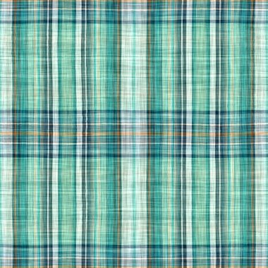  Seamless sailor flannel textile gingham repeat swatch.Teal rustic coastal beach house check fabric tile.