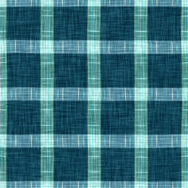  Seamless sailor flannel textile gingham repeat swatch.Teal rustic coastal beach house check fabric tile.