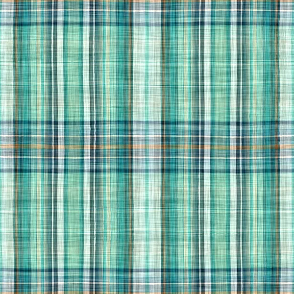 Seamless Sailor Flannel Textile Gingham Repeat Swatch Teal Rustic Coastal — Foto Stock