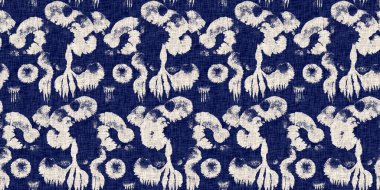  Fashion edging ribbon trim for beach wear. Masculine shirt tie dye effect. Repeatable woven endless band. Summer indigo batik block print dyed motif seamless border pattern.