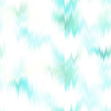  Aquarelle effect boho fashion fabric for coastal nautical stripe wallpaper background. Stripe with blurry gradient tileable swatch. Washed teal wavy ikat seamless pattern.