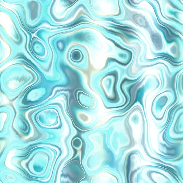 Washed Teal Wavy Blur Melange Seamless Pattern Aquarelle Effect Boho — Stockfoto