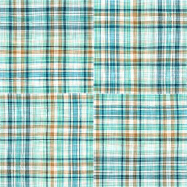  Seamless sailor flannel textile gingham repeat swatch.Teal rustic coastal beach house check fabric tile.