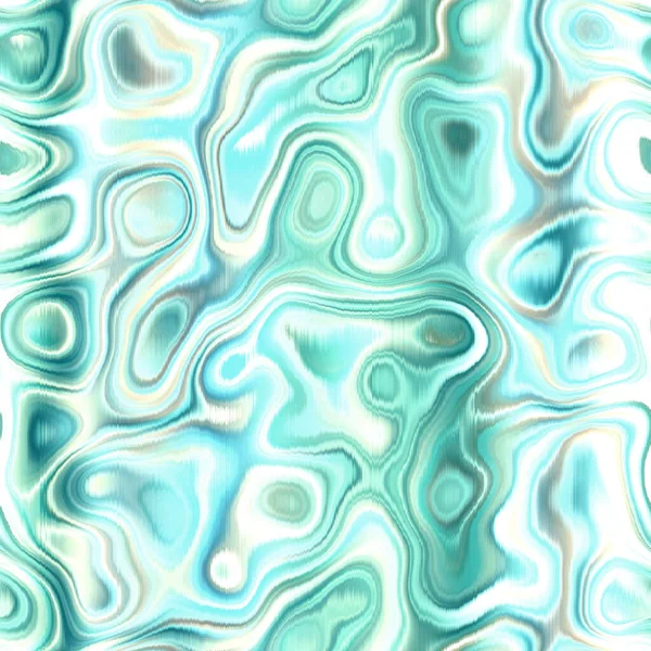 Washed Teal Wavy Blur Melange Seamless Pattern Aquarelle Effect Boho — 스톡 사진