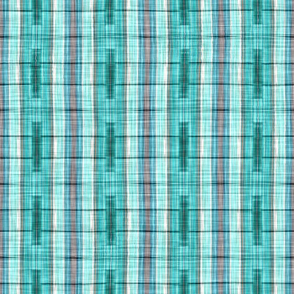 Seamless Sailor Flannel Textile Gingham Repeat Swatch Teal Rustic Coastal — Stock fotografie