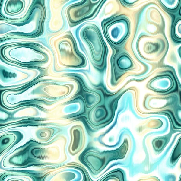 Washed Teal Wavy Blur Melange Seamless Pattern Aquarelle Effect Boho — ストック写真