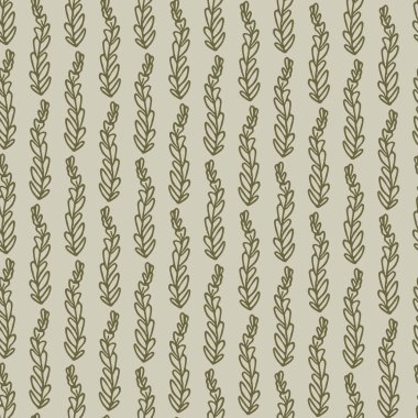 Retro botanik eğreltiotu ön vektör deseni. Parmak izi için kusursuz bir ekolojik yaprak. El çizimi süslemeli orman yaprağı arkaplanı.