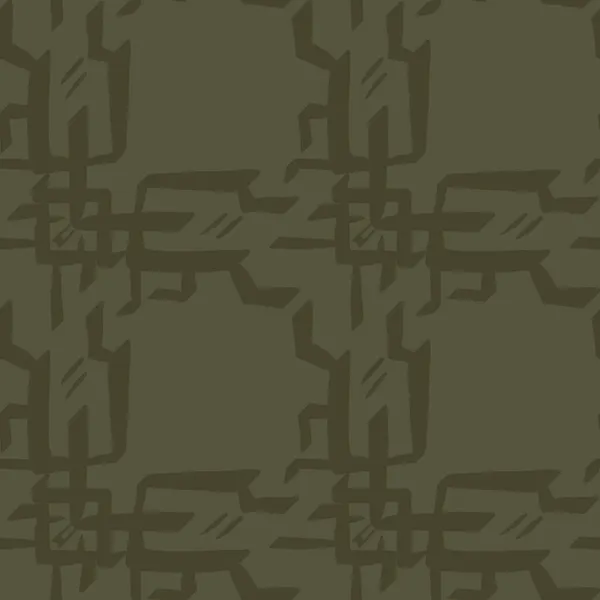 Vintage moss green geometric seamless pattern. Two tone jungle camouflage for military wallpaper and khaki all over print. — Stock Photo, Image