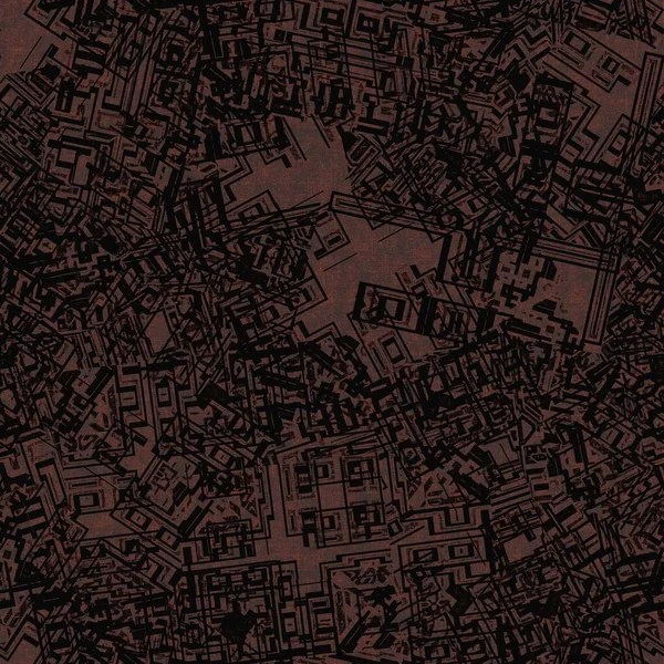 Grunge σκούρο καφέ τυχαία γεωμετρικά βαμμένα χωρίς ραφή υλικό υφή. Ακανόνιστη ακατάστατη αρχιτεκτονική σχέδιο grungy μοτίβο. Βαμμένη αγωνία αφηρημένη σχεδίαση πλακιδίων — Φωτογραφία Αρχείου