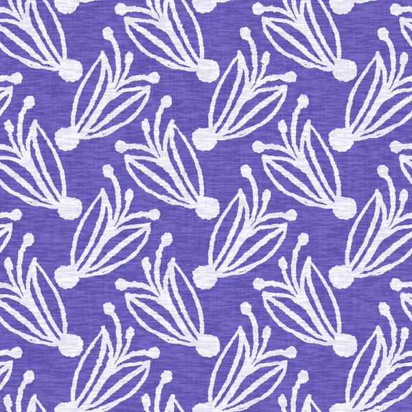 Purple botánico muy peri color del año textura patrón sin costuras. Colorido tono de tendencia en la textura de lino tono. Follaje floral tela efecto fondo. Azulejo de alta calidad JPG Raster. —  Fotos de Stock