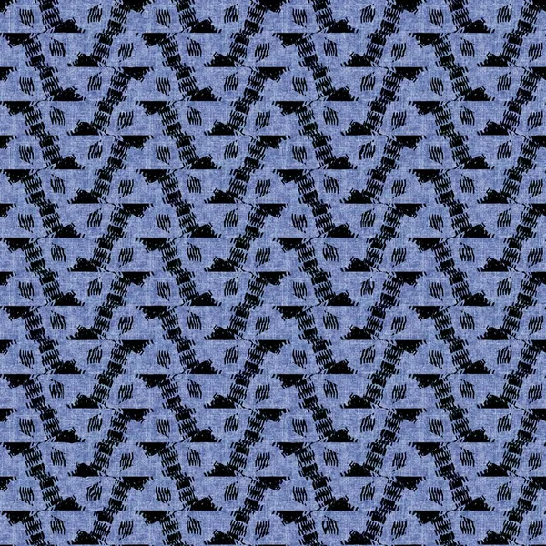 Джинсовий стиль геометричного полотна ефект безшовної текстури матеріалу. Маскулінний джинсовий синій стиль пофарбований візерунок. Фадд індиго абстрактний друкований дизайн плитки годинник . — стокове фото