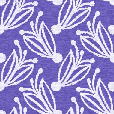 Mor botanik yılın kusursuz desenli dokusu. Ton keten dokusunda renkli bir ton. Çiçek yapraklı kumaş efekt arka planı. Yüksek kalite JPG Raster fayansları.