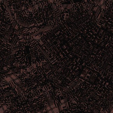 Grunge koyu kahverengi rastgele geometrik boyalı dikişsiz doku materyali. Düzensiz dağınık mimari planı. Boyalı sıkıntı tasarımı fayans