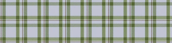 Military green check plaid vector border. Seamless gingham swatch for decorative classic edging. — Stock Vector