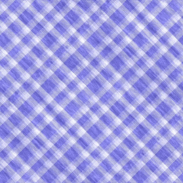 Peri mor köşegen renginde, yılın kusursuz desen dokusu. Tonal gingham, grunge check moda doku geçmişi. Yumuşak mavi yıkama tekstil efekti..