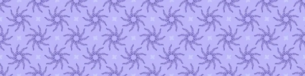 Фіолетовий ботанічний папороть дуже пурпуровий безшовний кордон. Барвистий тон тенденції на тон. Фонаж квіткового ефекту. Векторна плитка . — стоковий вектор