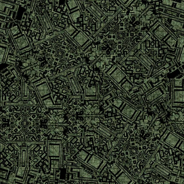 Grunge las zielony losowe geometryczne stres bezszwowy materiał tekstury. Nieregularny bałagan plan architektoniczny styl grunge wzór. zabarwiony wyprany abstrakcyjny design swatch — Zdjęcie stockowe