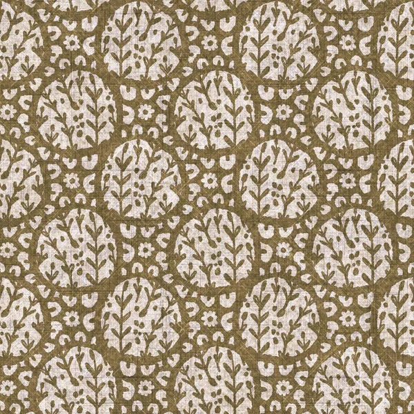Sepia nötr botanik yaprak dikişsiz keten deseni. Yastık fırlatmak ve mobilya yapmak için organik doğal ton yeşilliği tasarımı. Modern bej kahverengi nötr ev dekorasyonu tekstil kumaşı.
