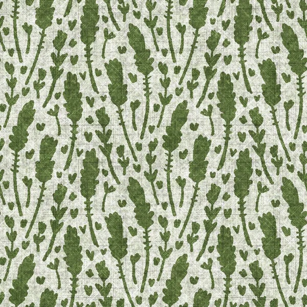 Forest green botanical leaf seamless linen style pattern. Organic natural tone on tone foliage design for throw pillow, soft furnishing and modern home decor textile swatch — Stock Photo, Image