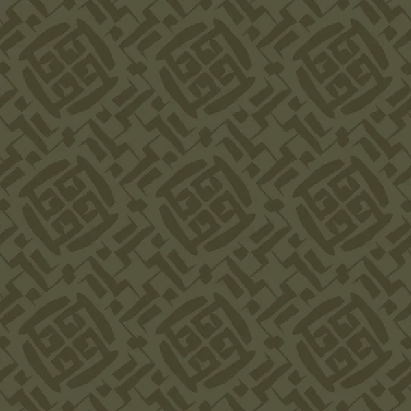 老式苔藓绿色几何无缝图案.军用墙纸和卡其布两种色调的丛林迷彩. — 图库照片