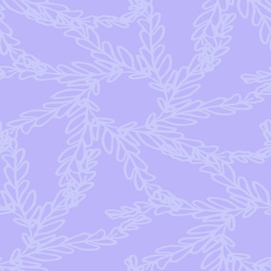 Mor botanik yılın kusursuz desenli dokusu. Ton keten dokusunda renkli bir ton. Çiçek yapraklı kumaş efekt arka planı. Vektör taşı.