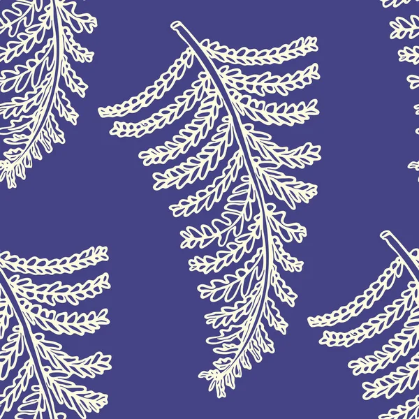 Paarse botanische zeer peri kleur van het jaar naadloze patroon textuur. Kleurrijke trend Toon op toon linnen textuur. Foliage bloemen stof effect achtergrond. Vectortegel. — Stockvector