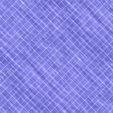 Peri mor köşegen renginde, yılın kusursuz desen dokusu. Tonal gingham, grunge check moda doku geçmişi. Yumuşak mavi yıkama tekstil efekti..