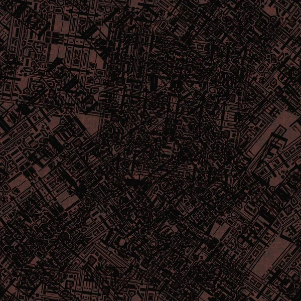 Grunge sötétbarna véletlenszerű geometriai festett varrat nélküli textúra anyag. Szabálytalan rendetlen építészet terv stílus piszkos minta. Festett szorongás elvont design csempe — Stock Fotó