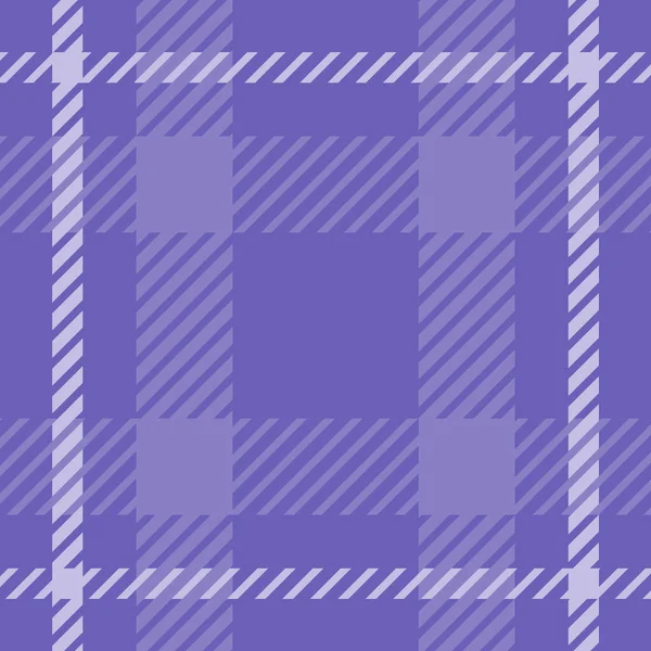 Peri purple tartan color of the year seamless pattern texture. Tonal gingham checkered trendy texture background. Soft pastel periwinkle blue vector repeat tile swatch. — Stock Vector