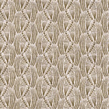 Sepia nötr botanik yaprak dikişsiz keten deseni. Yastık fırlatmak ve mobilya yapmak için organik doğal ton yeşilliği tasarımı. Modern bej kahverengi nötr ev dekorasyonu tekstil kumaşı.