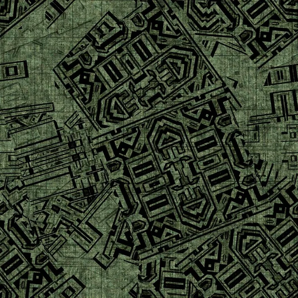 Grunge δάσος πράσινο τυχαία γεωμετρική θλίψη απρόσκοπτη υφή υλικό. Ακανόνιστη βρώμικο αρχιτεκτονικό σχέδιο στυλ grunge μοτίβο. Βαμμένο αφηρημένο δείγμα σχεδίασης — Φωτογραφία Αρχείου