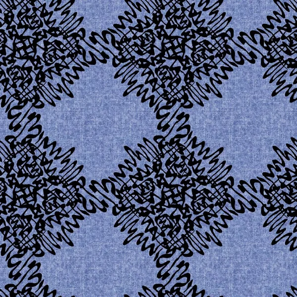 Stile denim geometrico effetto tela materiale texture senza cuciture. Jeans maschili blu modello tinto. Sbiadito indaco disegno astratto stampato tegola campione. — Foto Stock